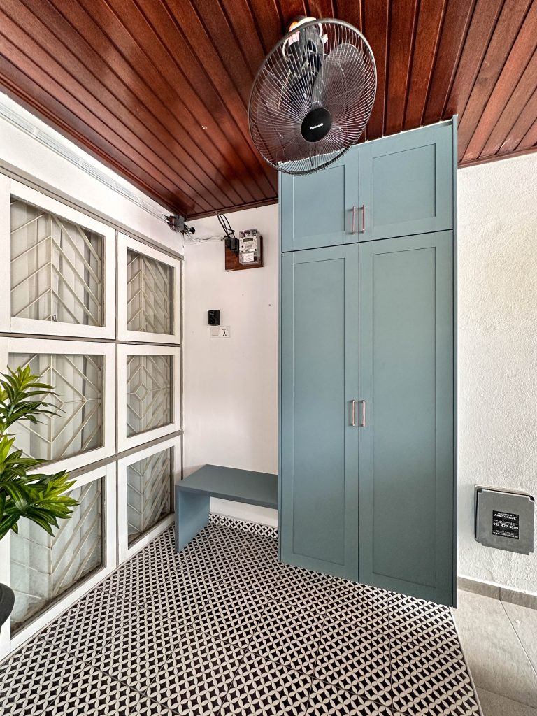 Shoe Cabinet with Attached Seating