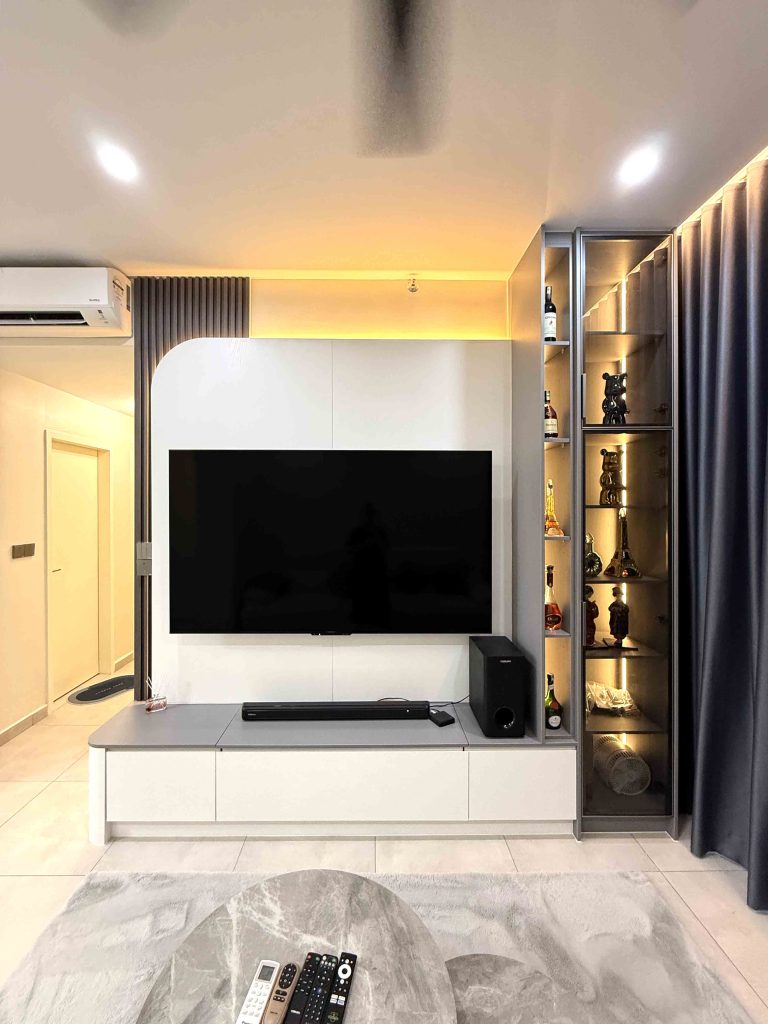 Curve TV Cabinet at Meta Residence